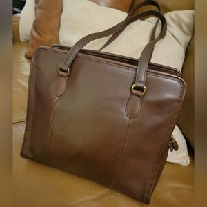 Coach Leather Zippered Tote